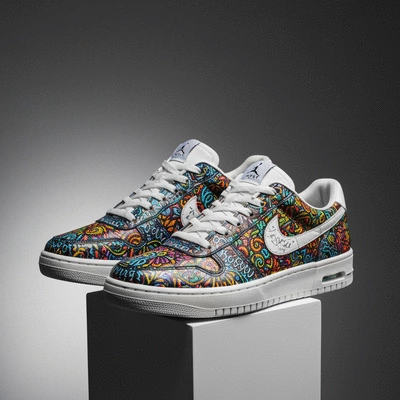 Hand holding a spinning rod with a reel, fishing line visible against a blurred lake background